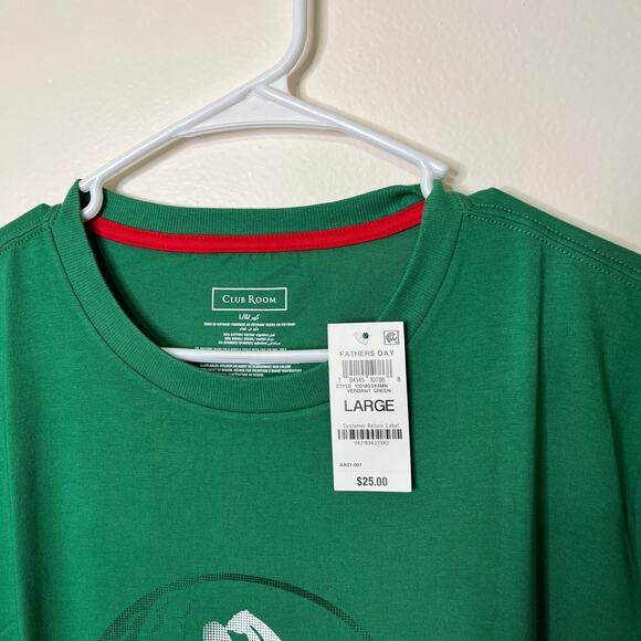 Club Room Best Dad By Par Graphic T-Shirt Tee Large Golfer Gift Green NWT - Picture 3 of 4